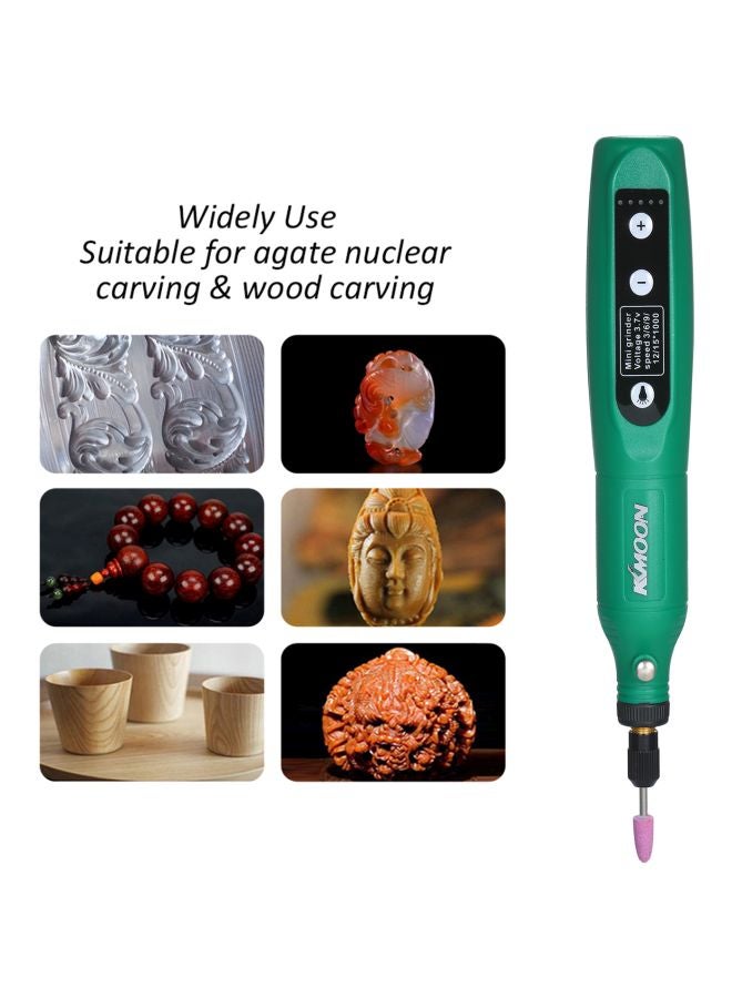 Mini Electric Engraving Tool With Attachments Green/Black/Pink 3.14x1.27inch