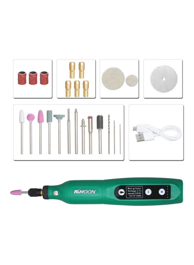 Mini Electric Engraving Tool With Attachments Green/Black/Pink 3.14x1.27inch