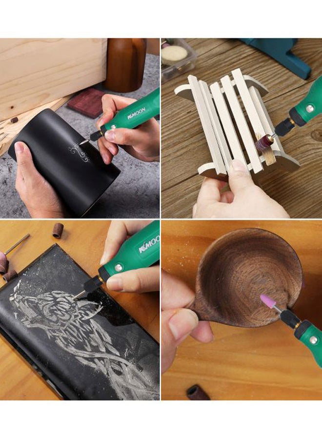 Mini Electric Engraving Tool With Attachments Green/Black/Pink 3.14x1.27inch