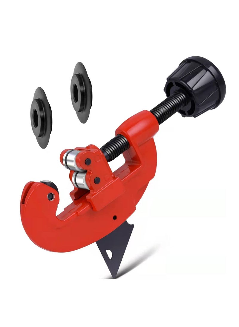 Pipe Cutter Tool, Professional Pipe Cutter - Includes 2 Spare Blades, Quick and Clean Cuts, 1/8 to 1-1/4 Adjustable Mini Pipe Cutter for Copper, Aluminum, and Thin Stainless Steel Pipes