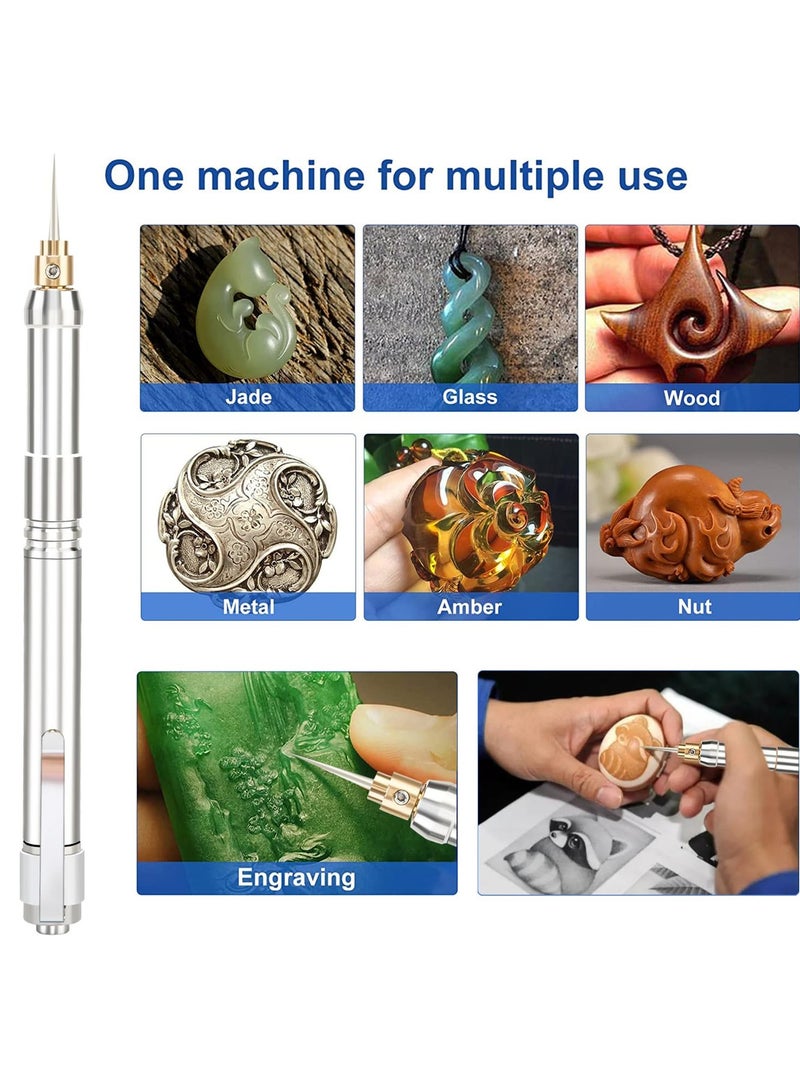 Electric Engraving Pen - Mini Cordless Precision Carving Tool, Rechargeable Engraver Machine 35000 rpm for Metal/Jewelry/Wood/Glass/Stone/Plastic