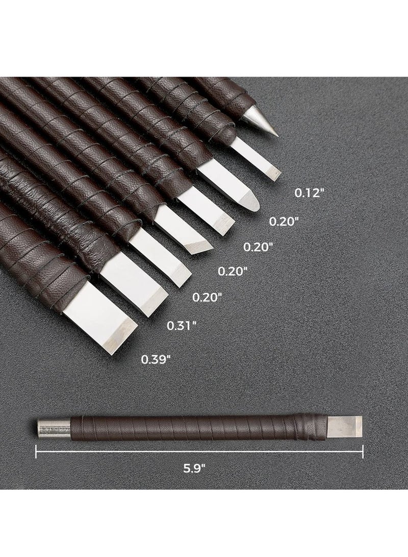 Stone Carving Tool Set of 8 Wood Carving Tools Kit Wood Carving Knife Set Stone Seal Engraving Kit Tungsten Steel Carving Chisels for DIY Art Craft Clay Carpentry