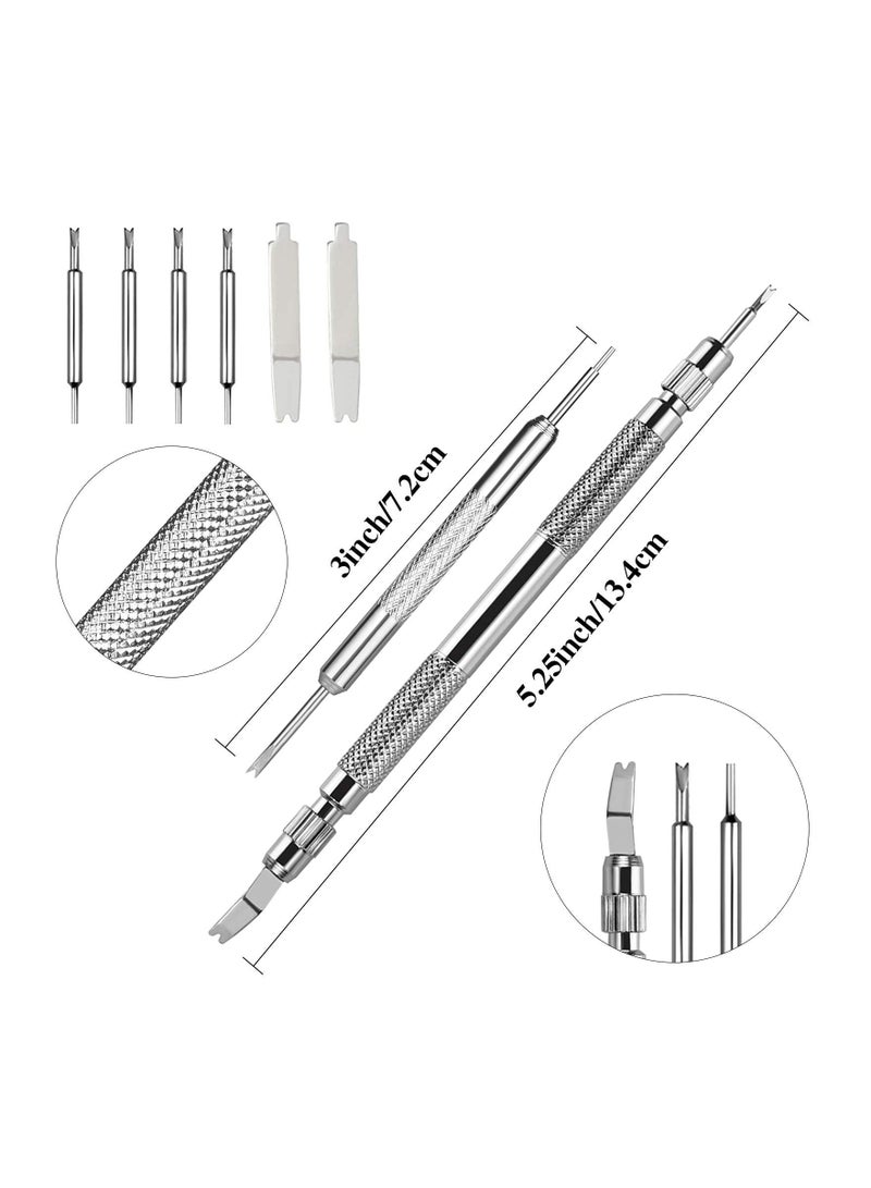 Spring Bar Tool Watch Band Tool Set Watch Wrist Bands Strap Removal Repair Fix Kit with Extra 3 Tips Pins 32pcs Heavy Duty 316 Stainless Steel Pins Spring Bar Non slip Various Watches