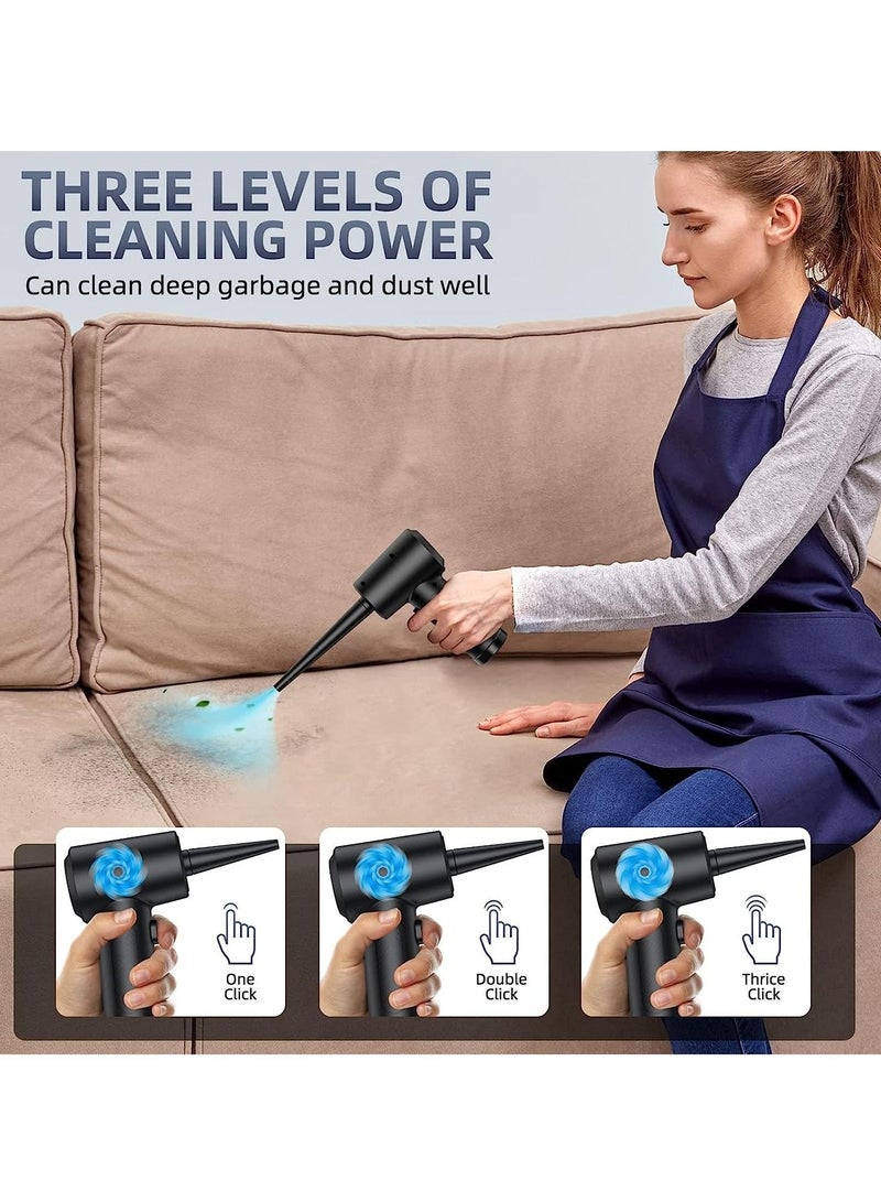 Compressed Air Duster Keyboard Cleaner for Office, Reusable Good Replacement Can Electric 91000RPM Cordless Air Duster PC 7600mAh Electric Duster Keyboard Cleaner for Laptop, Computer
