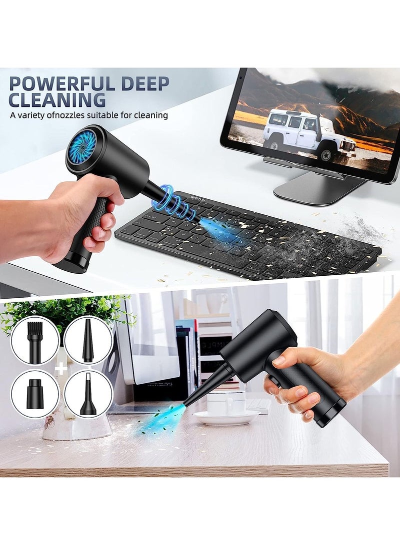 Compressed Air Duster Keyboard Cleaner for Office, Reusable Good Replacement Can Electric 91000RPM Cordless Air Duster PC 7600mAh Electric Duster Keyboard Cleaner for Laptop, Computer