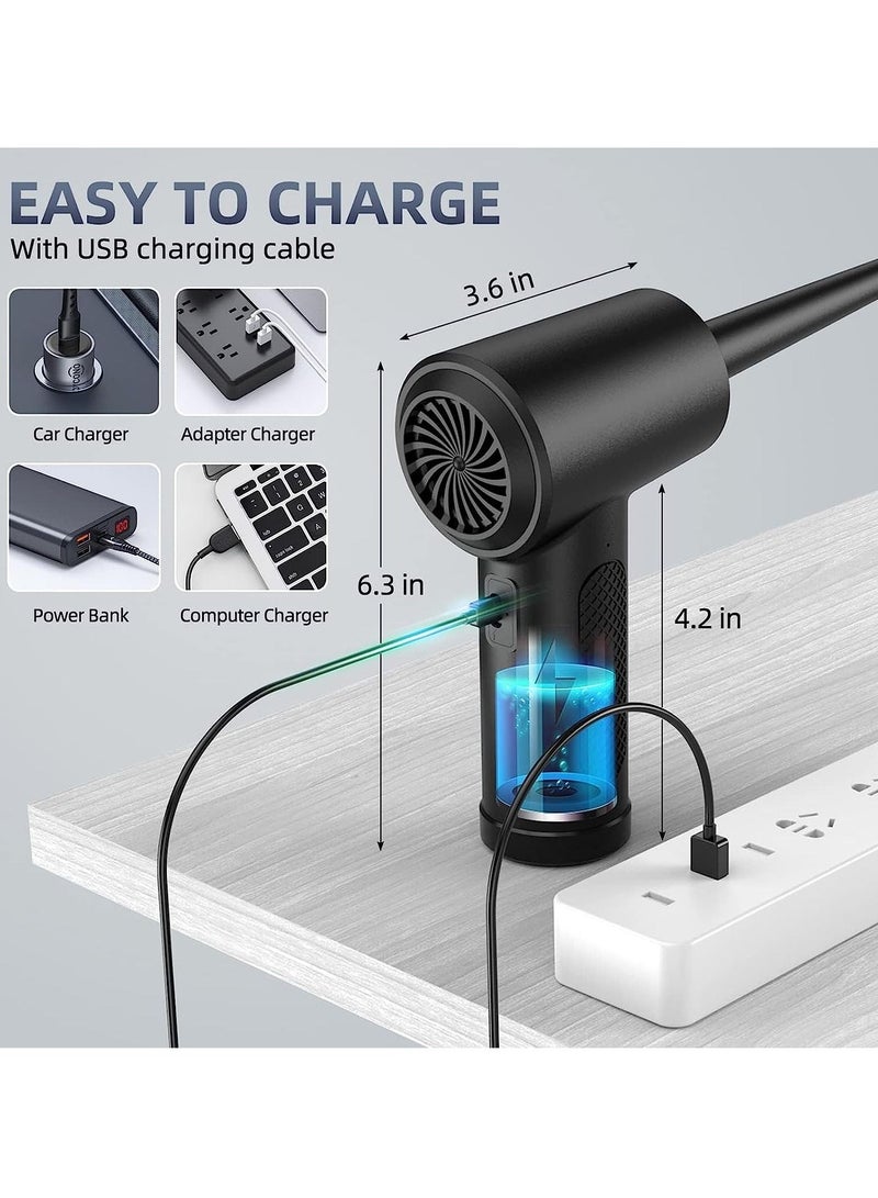 Compressed Air Duster Keyboard Cleaner for Office, Reusable Good Replacement Can Electric 91000RPM Cordless Air Duster PC 7600mAh Electric Duster Keyboard Cleaner for Laptop, Computer