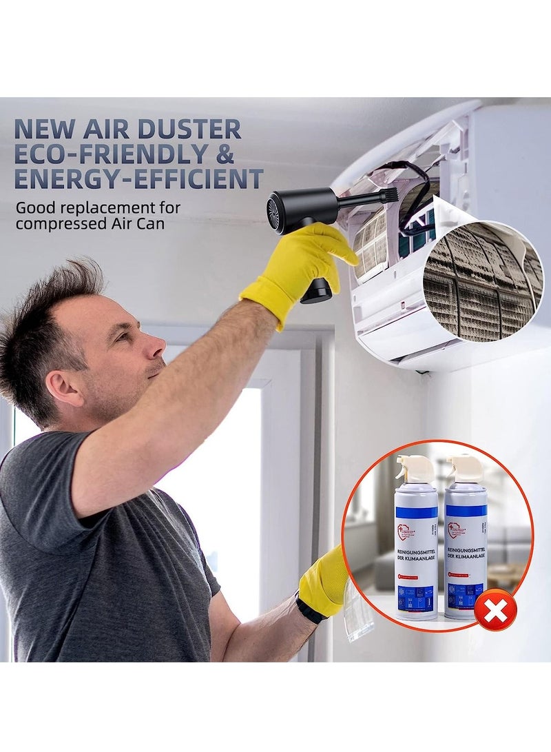Compressed Air Duster Keyboard Cleaner for Office, Reusable Good Replacement Can Electric 91000RPM Cordless Air Duster PC 7600mAh Electric Duster Keyboard Cleaner for Laptop, Computer