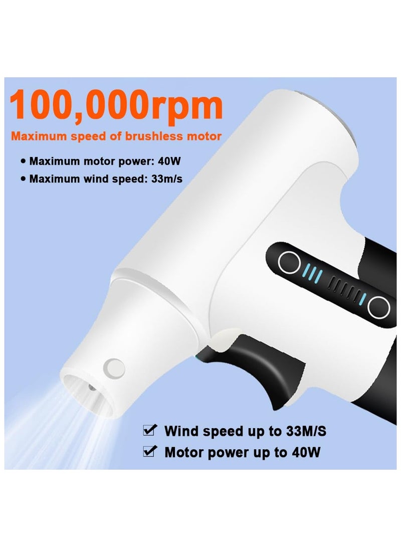 Handheld Brushless Motor Jet Fan 110,000RPM Turbofan High Power Dust Blower Compressed Air Duster Keyboard Cleaning Tool with Type-C Charging Interface Visit the