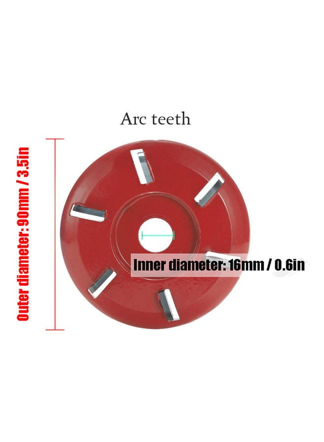 Six-Tooth Electric Woodcarving Disc Cutter Red/Silver