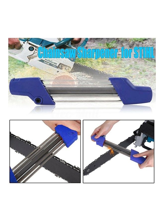 2-In-1 Chainsaw Sharpener Blue/Silver