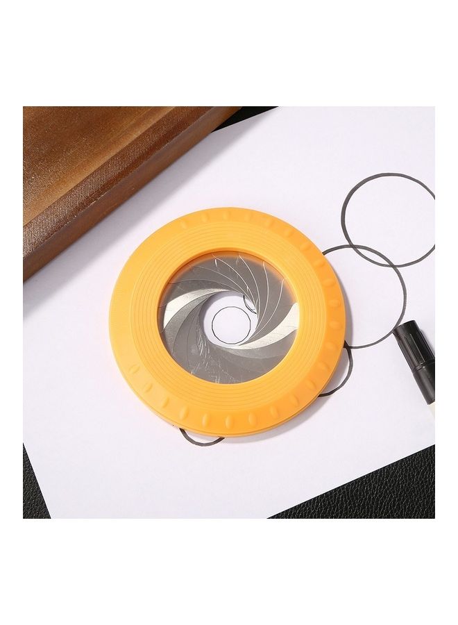 Rotatable Adjustable Circle Drawing Tool for Measuring Drawing Orange 12.8 x 12.8 x 1.2cm