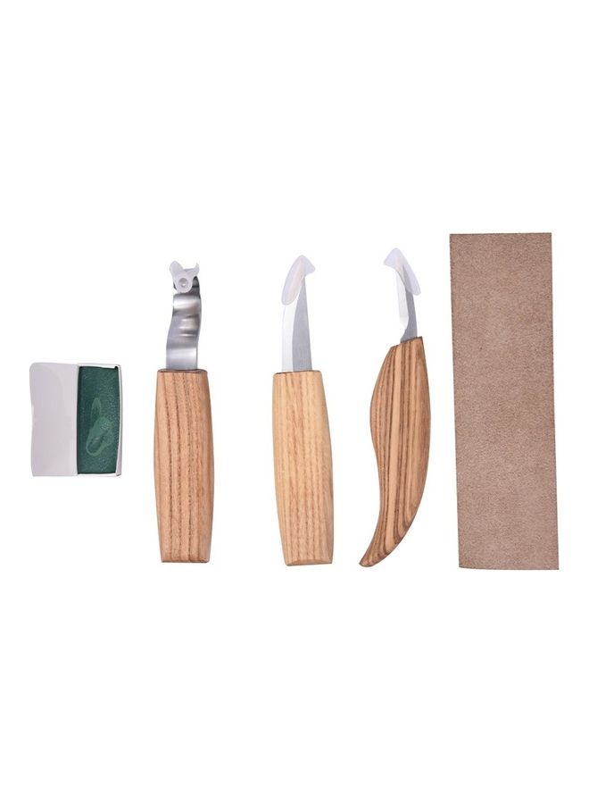 6-Piece High Manganese Steel Wooden Carving Tool Set Multicolour