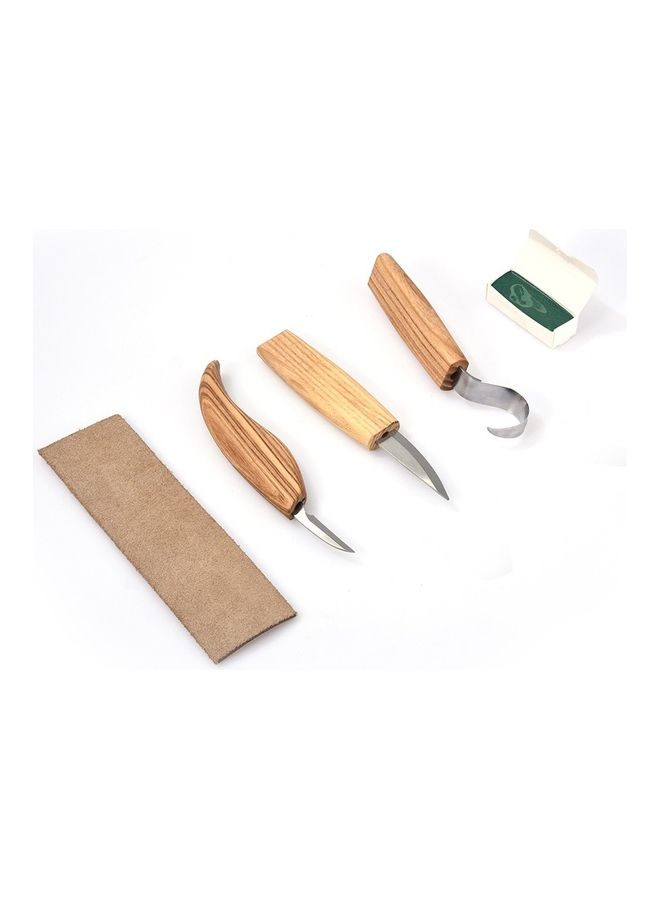 6-Piece High Manganese Steel Wooden Carving Tool Set Multicolour