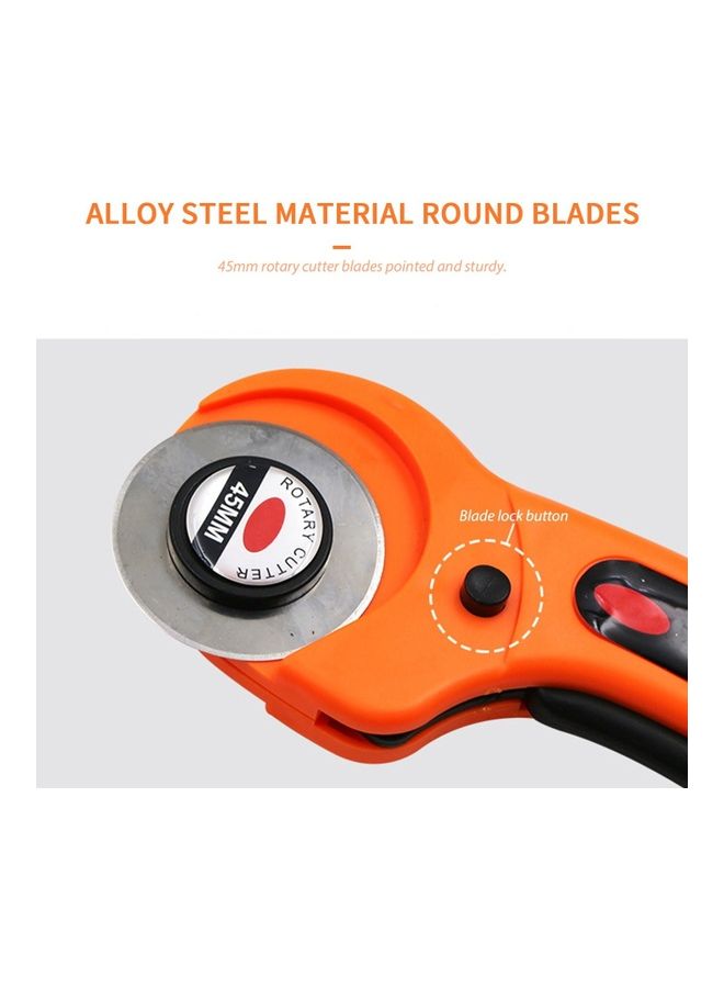 45mm Round Rotary Cutter With 5 Blades Orange