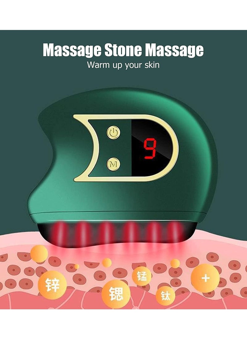 Gua Sha Facial Tools, Electric Gua Sha Plate, Neck Face Firming Wrinkle Removal Tool Double Chin Reducer Vibration Massager 9 Gear Massage for Arms Face Neck Shoulders Legs