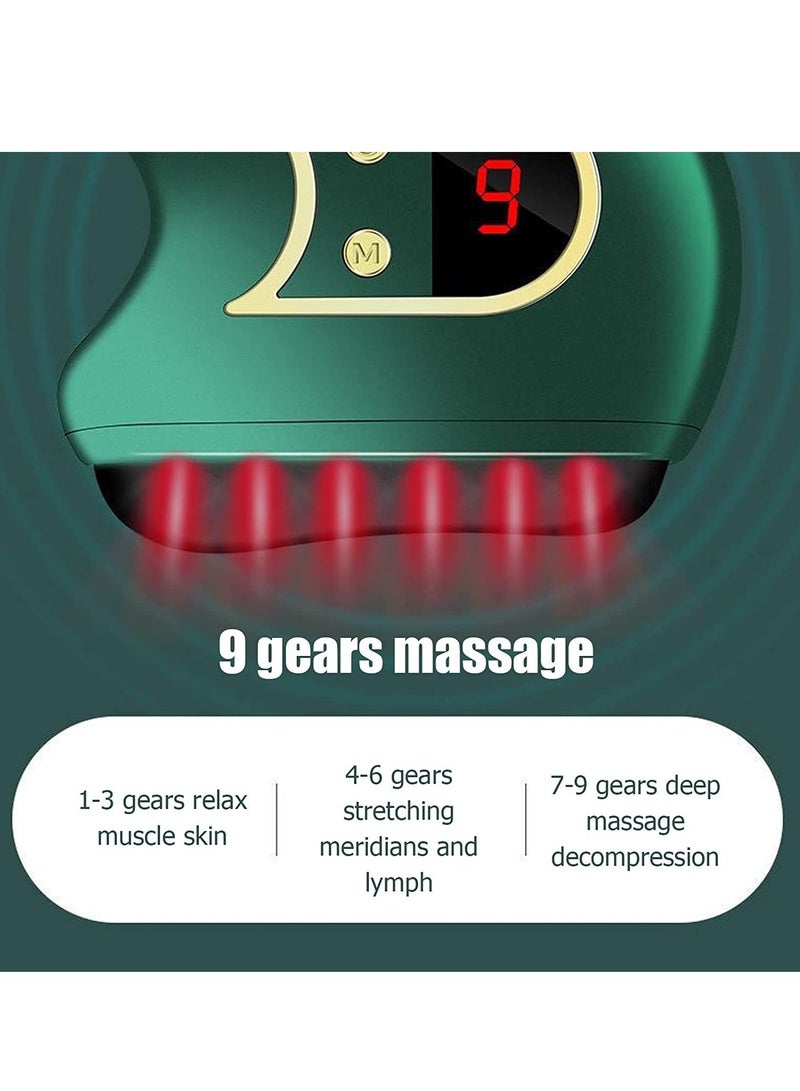 Gua Sha Facial Tools, Electric Gua Sha Plate, Neck Face Firming Wrinkle Removal Tool Double Chin Reducer Vibration Massager 9 Gear Massage for Arms Face Neck Shoulders Legs