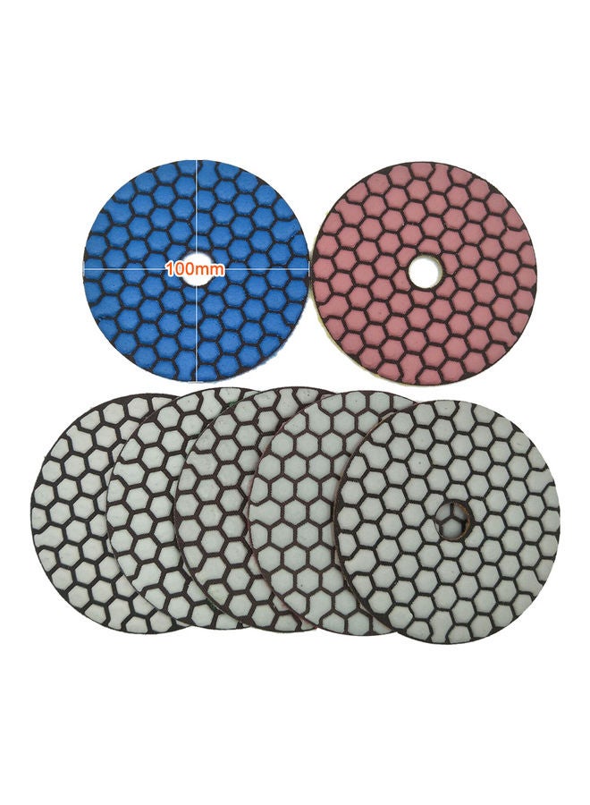 7-Piece Wet Dry Diamond Polishing Pads Set Multicolour 10.00 X 2.00 X 10.00cm