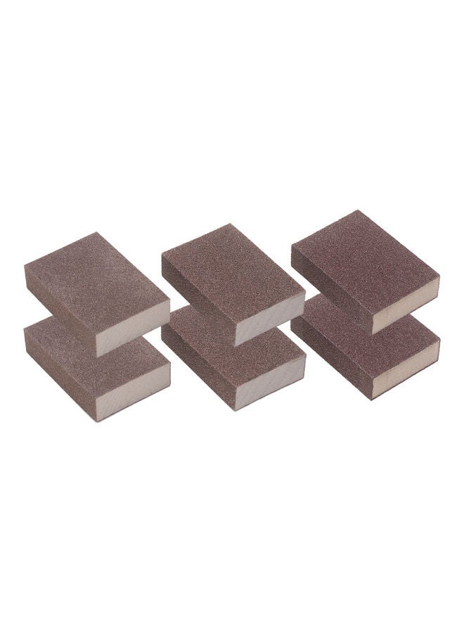 6-Pieces Sanding Sponges Brown