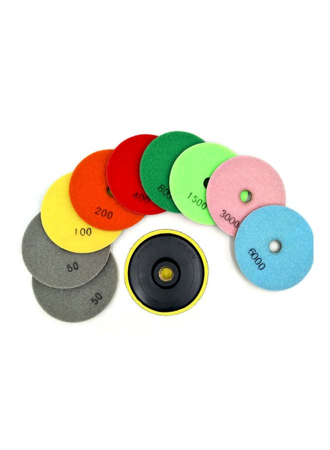 10-Piece 4 inch Diamond Polishing Pads Set Multicolour 10.00 X 8.00 X 10.00cm