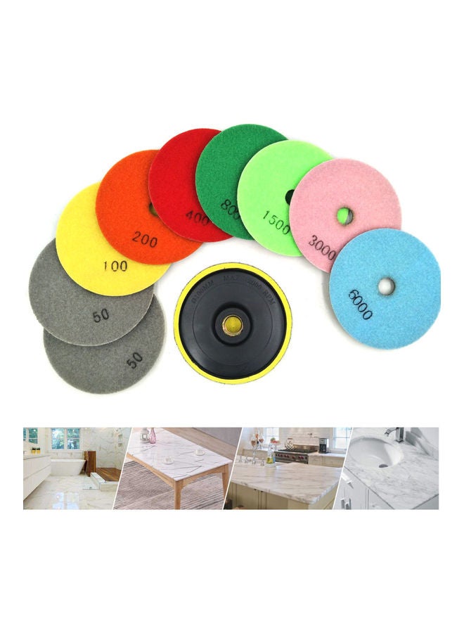 10-Piece 4 inch Diamond Polishing Pads Set Multicolour 10.00 X 8.00 X 10.00cm