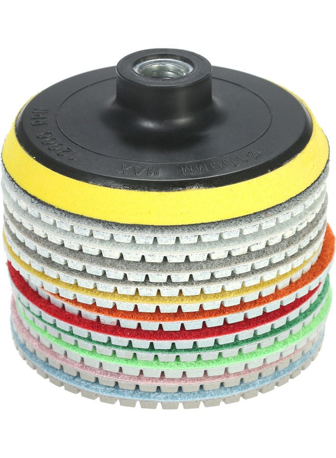 12-Piece 4-inch Diamond Wet Polishing Pads Multicolour 10.00 X 7.80 X 10.00cm