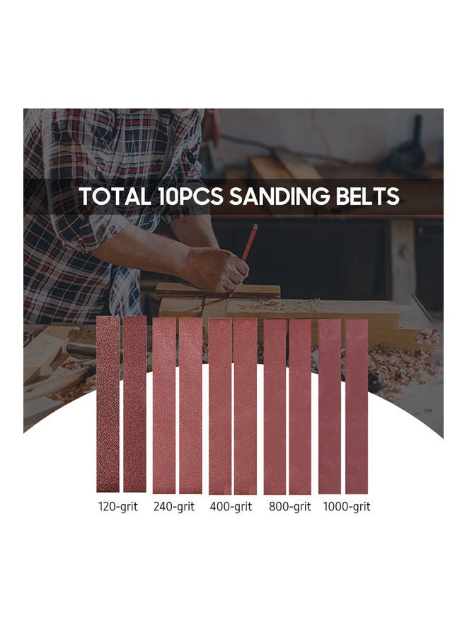 10-Pack Sanding Belts Red