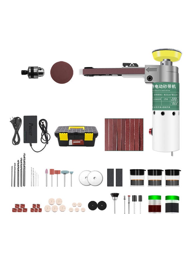 211-Piece 100W Mini Belt Sander Set Multicolour 28 x 17.6 x 19.2cm