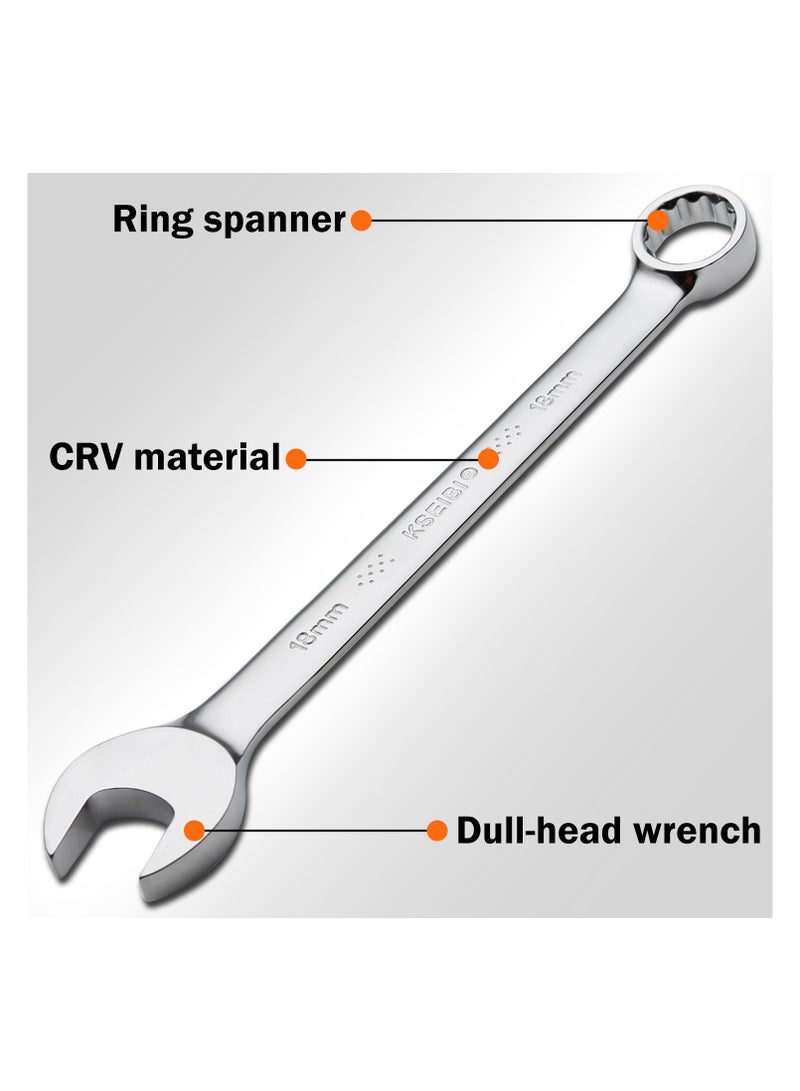 Combination Spanner Wrench Set 12-PC/RACK with Organizer |12 Point |8mm -19mm| Chrome Vanadium, Suitable for Automotive Repairs, Plumbing, Household Maintenance General Household, Garage Workshop