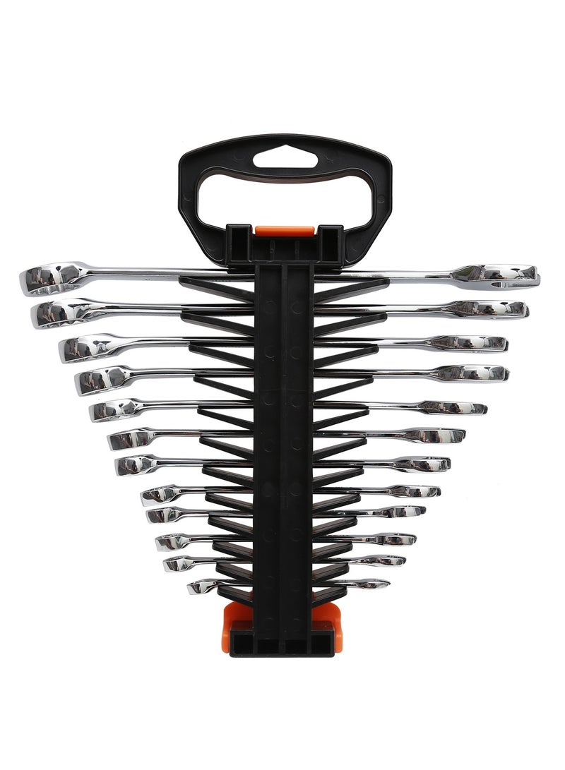 Combination Spanner Wrench Set 12-PC/RACK with Organizer |12 Point |8mm -19mm| Chrome Vanadium, Suitable for Automotive Repairs, Plumbing, Household Maintenance General Household, Garage Workshop