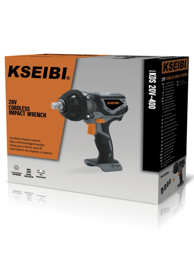 20V Cordless Impact Wrench, Electric Impact Drill, Variable Speed, (TOOL ONLY) High torque for Removing and installation of Screws and Bolts, Changing Tires, Plumbing and Pipework, Installation and Repair Tasks.