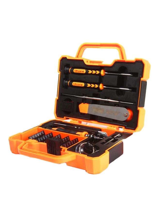 45-Piece Multi Bit Screwdriver Kit With Spudger Tweezers Set Yellow/Black 21x7x17cm