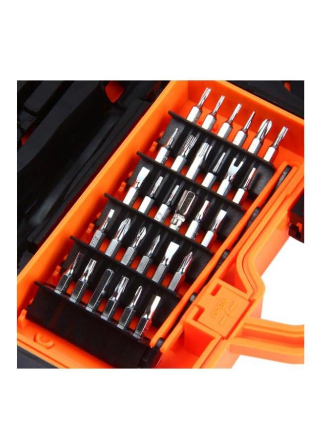 45-Piece Multi Bit Screwdriver Kit With Spudger Tweezers Set Yellow/Black 21x7x17cm