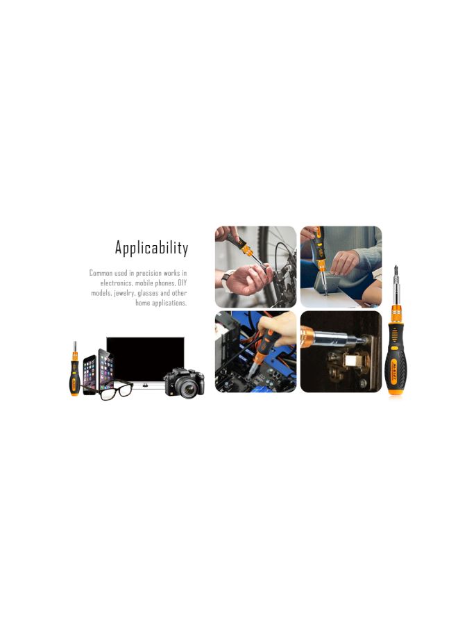 55-Piece Screwdriver Set Black/Silver/Orange
