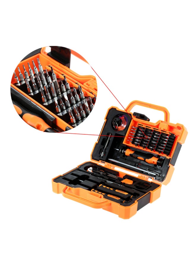 45 In 1 Professional Precise Screwdriver Repair Kit Orange/Black 21.5cm