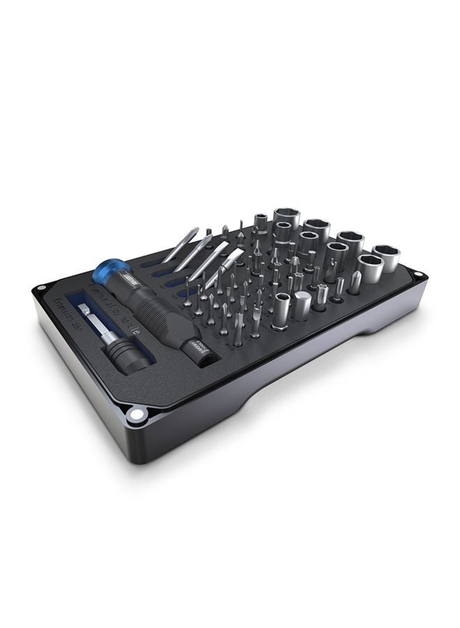 61-Piece Multifunctional Screwdriver Set Black/Silver/Blue