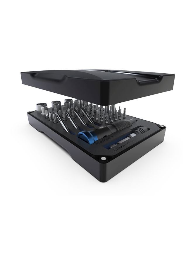 61-Piece Multifunctional Screwdriver Set Black/Silver/Blue
