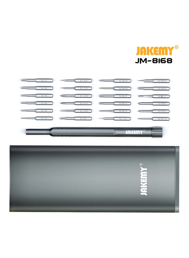 24 Piece Multi-Purpose Screwdriver Set Silver