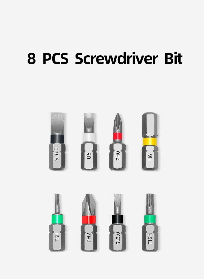 8 in 1 Multi Functional Reattaching Screwdriver Set Compact Metal Case  Suitable for Install and Repair Computer Furniture  Automotive Parts Appliances Electronics