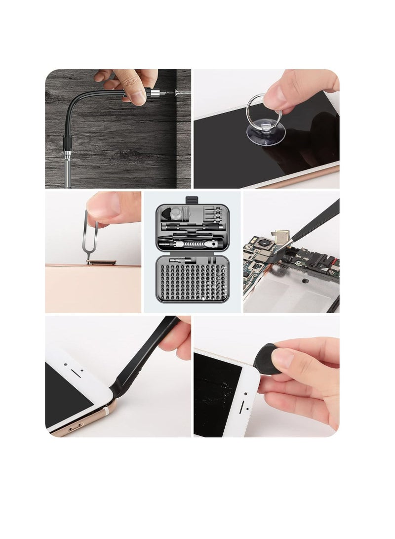 Precision Screwdriver Set 130 in 1 Tool Kit with 120 Bits Magnetic Screwdriver Set 10 bit Tool Set Handy Repair Tool for Computer Phone Watch Camera Laptop