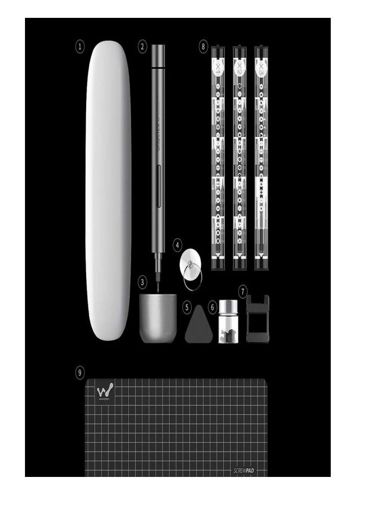 Lithium Precision Screwdriver with LED Light and Magnetic Mat, Electric Screwdriver Rechargeable Repair Tool Kits for Most Electronics Devices