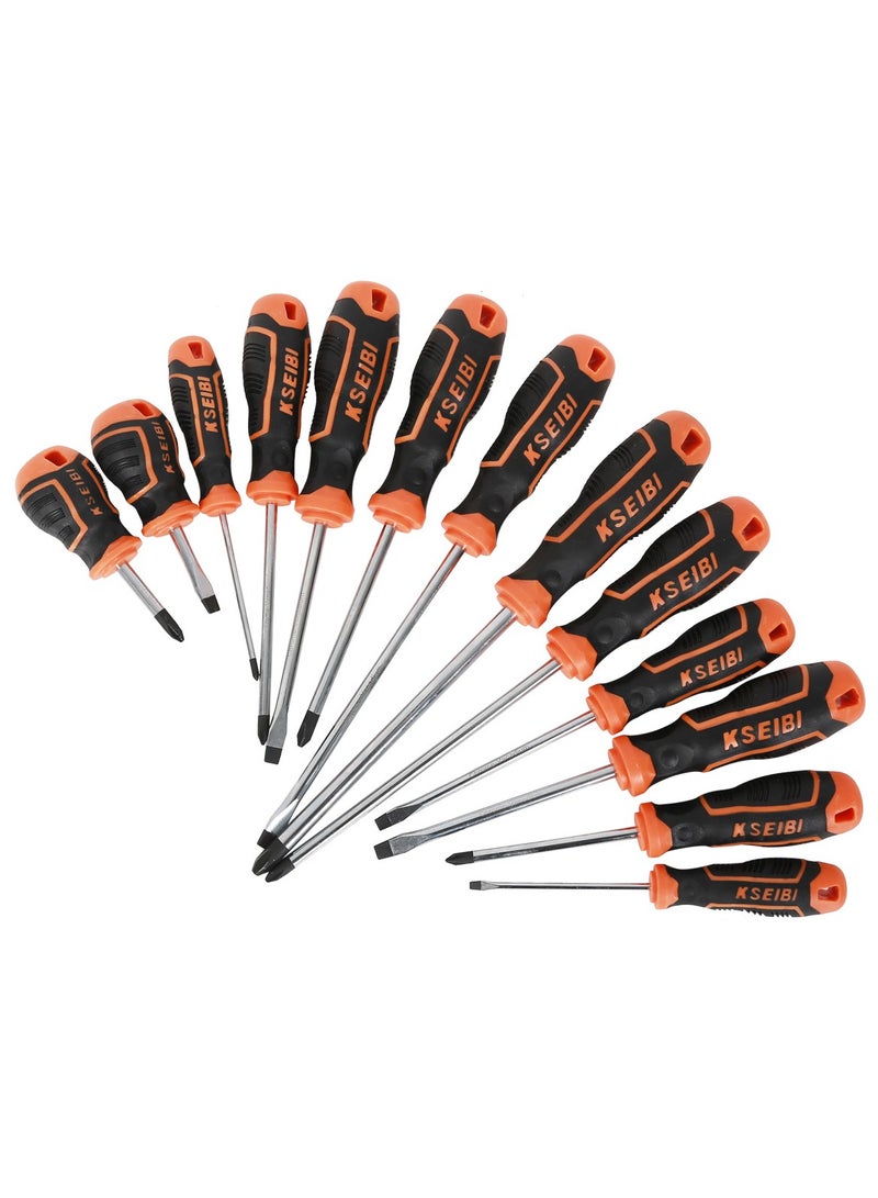 Slotted & Philips Screwdriver Set 865 10-PC, Chrome Vanadium, Black Finish Magnetic Tip, Furniture Disassembly to Repairing Appliances and Performing Intricate Electronic Repairs, Electrical Work.