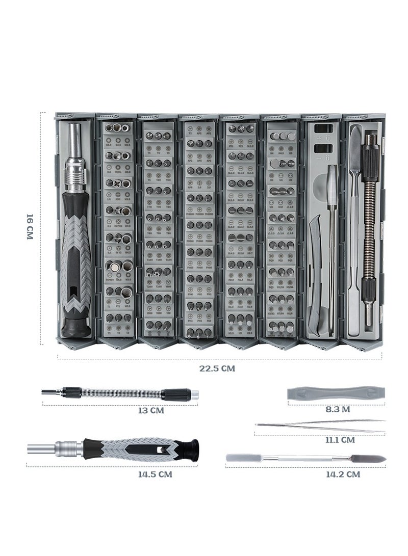 ProOne PGS101 126 Pcs precision screwdriver set Repair tool kit CRV strong magnetic head Non-slip Comfortable for Macbook/Mobile Phone/PC/Ipad/Tablet/Cameras and Other Electronics