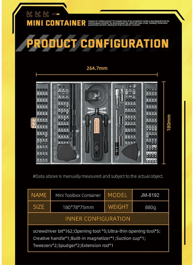 JAKEMY 180 in 1 Precision Screwdriver Set, Computer Screwdriver Kit, Professional Magnetic Repair Tool Kit with Home Drill Bits for Most Laptop, Phone, Xbox, MacBook, Game Console, Modding, DIY