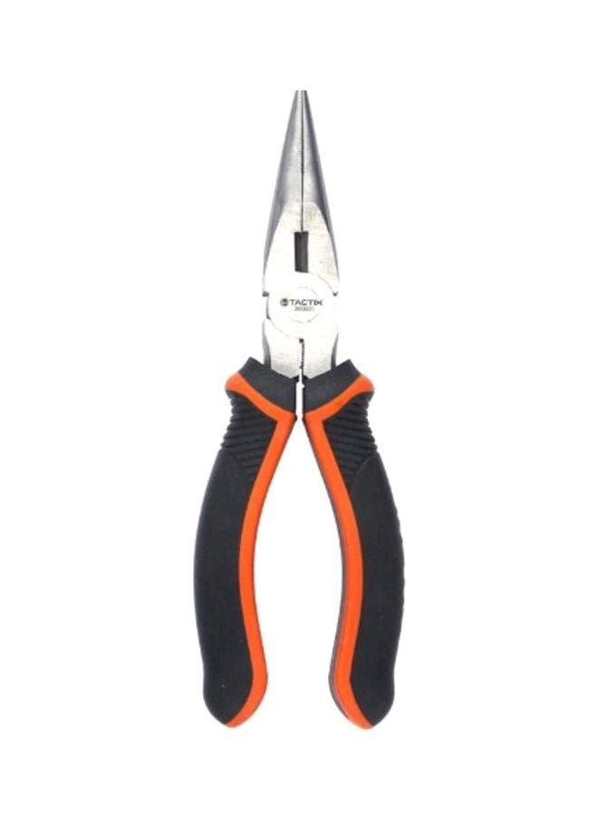 Long Needle Nose Pliers 6 Inches (160Mm), Chrome-Nickel Steel, Soft Grip With Wire Cutter, Long Nose Cutting Pliers For Home, Jewelry, Crafts- 200001 Black/Orange/Silver 16cm