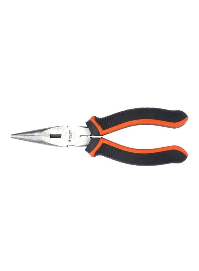 Long Needle Nose Pliers 6 Inches (160Mm), Chrome-Nickel Steel, Soft Grip With Wire Cutter, Long Nose Cutting Pliers For Home, Jewelry, Crafts- 200001 Black/Orange/Silver 16cm