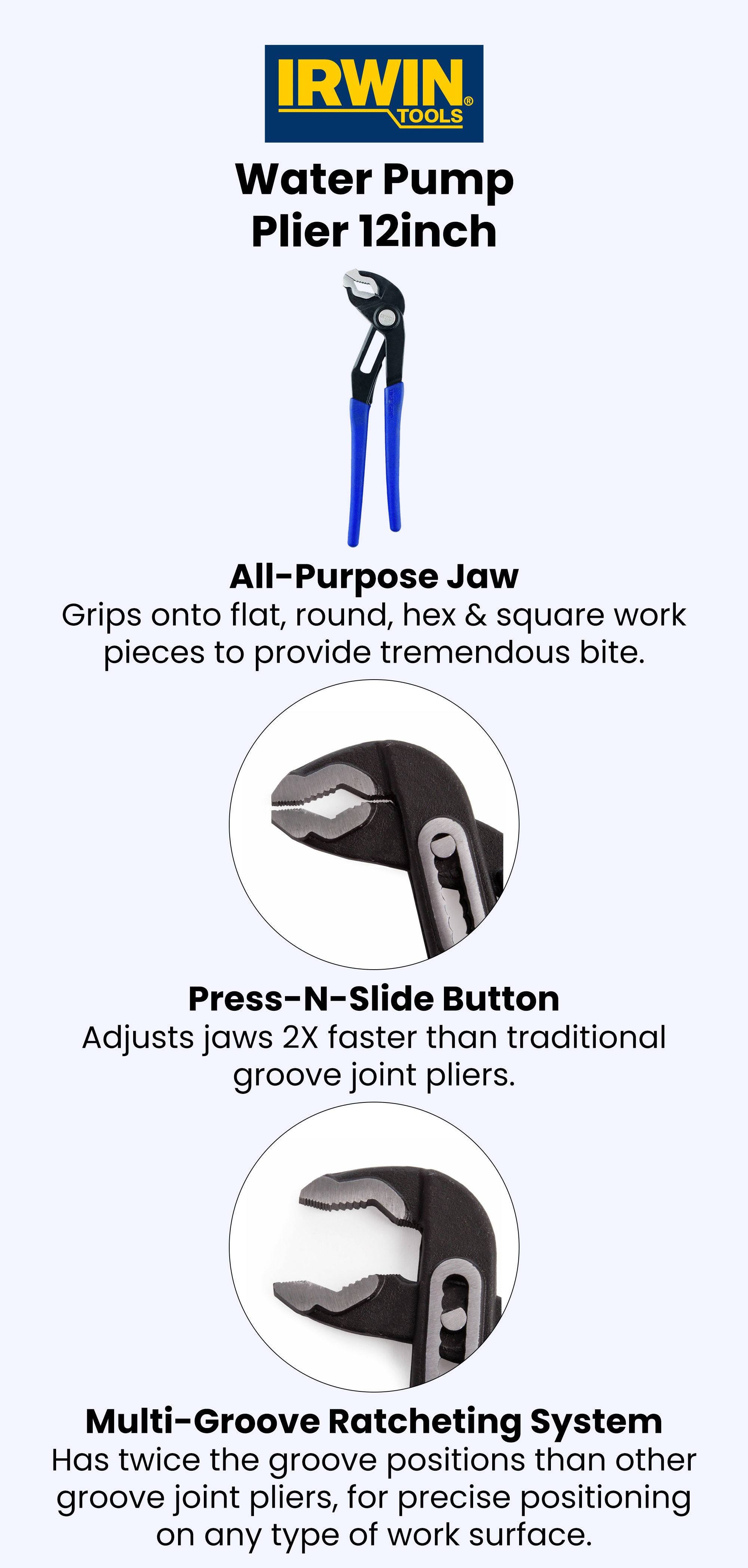 Water Pump Plier Blue/Black 12inch