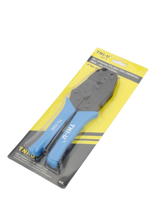 Locking Ratchet Crimping Press Plier Blue/Black 8.5inch