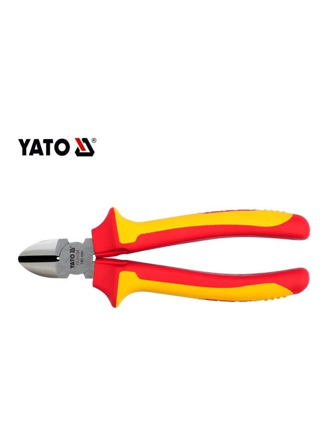 Insulated Side Cutting Plier 180mm VDE-1000V YT-21159 Silver/Yellow/Red