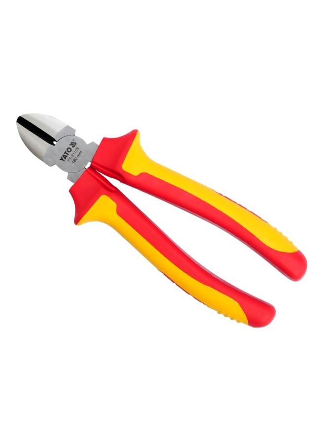 Insulated Side Cutting Plier 180mm VDE-1000V YT-21159 Silver/Yellow/Red