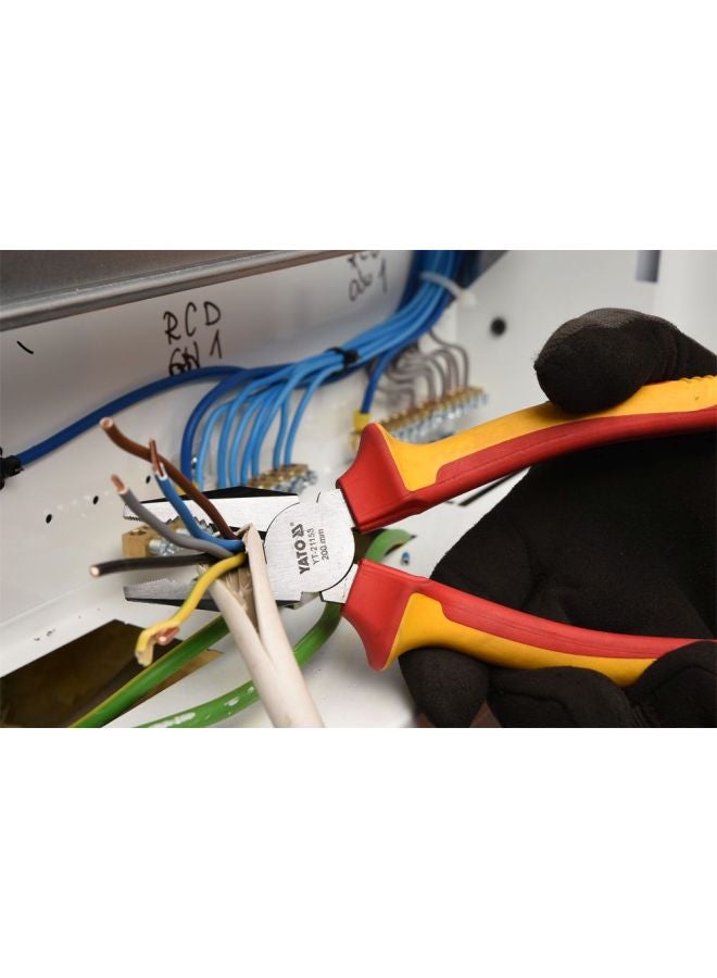 Insulated Combination Plier 200mm VDE-1000V YT-21153 Silver/Yellow/Red 8inch